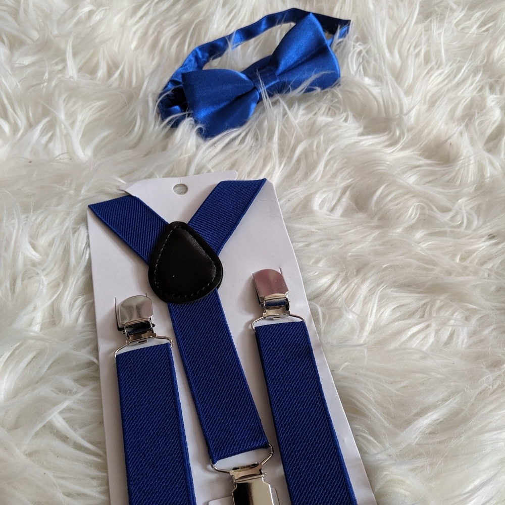 Baby, toddler & boys ajustable suspender & bowtie